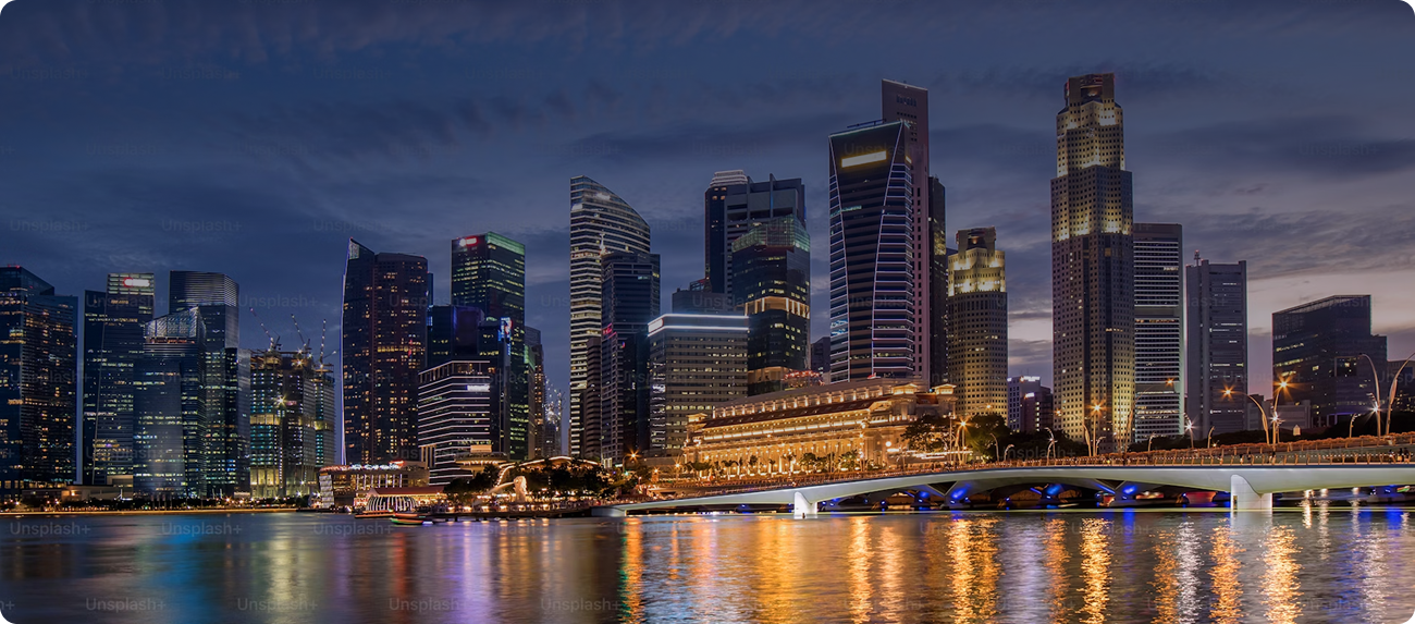 Event venues in Singapore — Marina Bay skyline at dusk